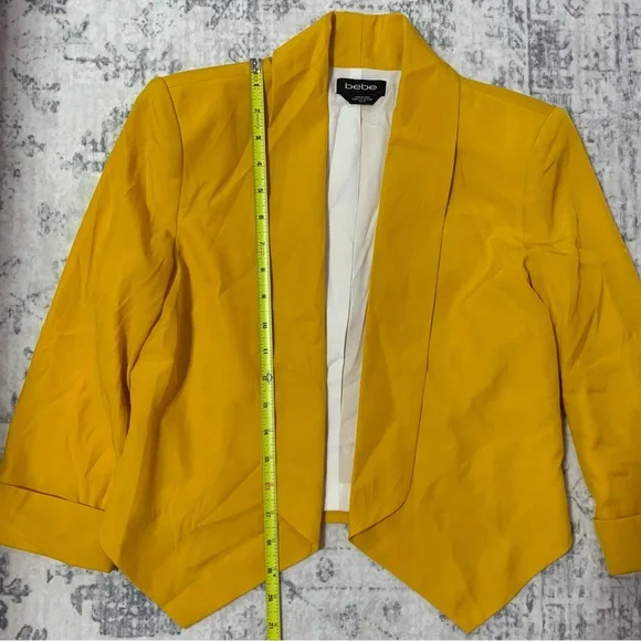 VTG Bebe Yellow Blazer Jacket XS - Picture 6 of 14